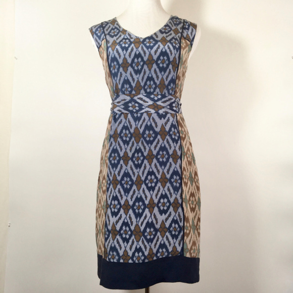 Anthropologie silk Coquille belted shift dress - Picture 5 of 8